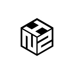 NZH letter logo design with white background in illustrator, cube logo, vector logo, modern alphabet font overlap style. calligraphy designs for logo, Poster, Invitation, etc.
