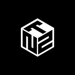 NZT letter logo design with black background in illustrator, cube logo, vector logo, modern alphabet font overlap style. calligraphy designs for logo, Poster, Invitation, etc.
