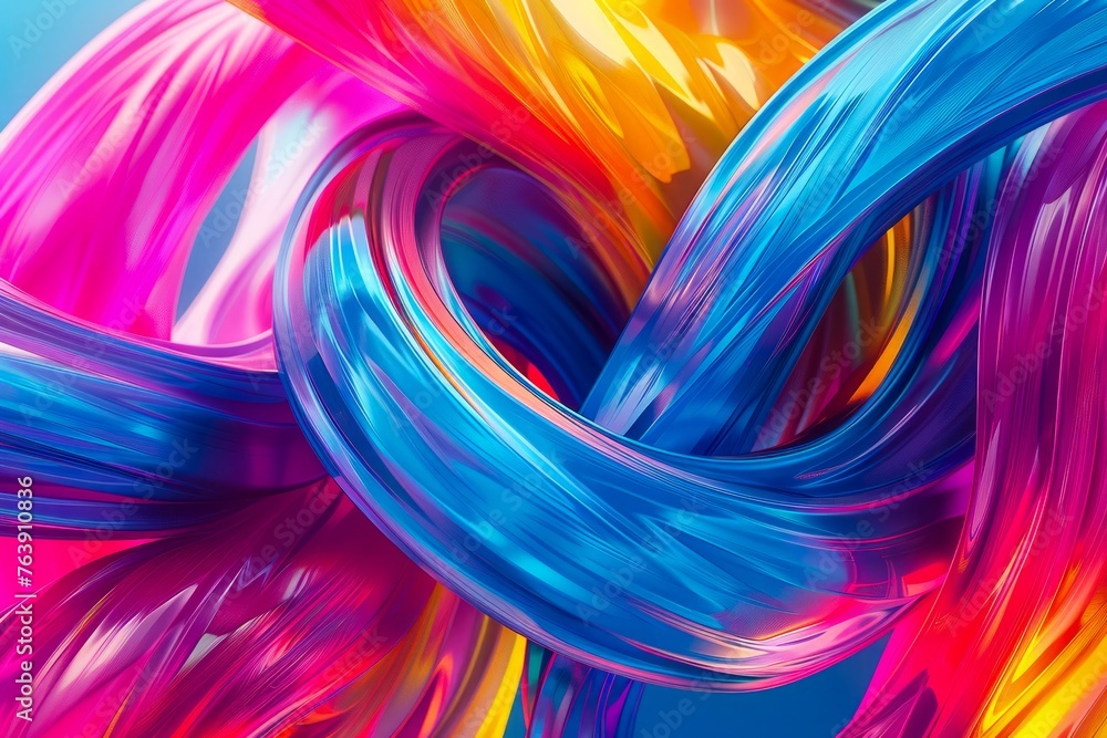 Aufkleber abstract vibrant twisted wave background with colorful swirls and fluid dynamic effect suitable for 