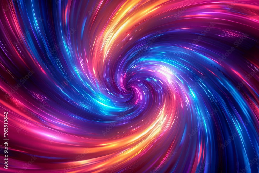 Poster vibrant abstract swirl background with vivid blue and pink hues in a dynamic flowing spiral pattern 