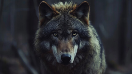 Fototapeta premium Enigmatic Canid in the Woodland Realm