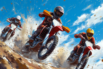Dynamic Dirt Riders: Illustrated Motocross Madness