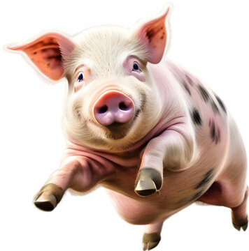 watercolor of a cute Miniature Pig.