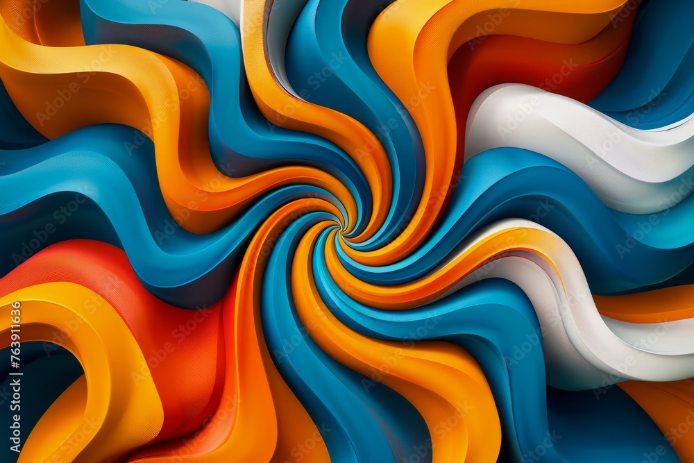 Poster vibrant swirling ribbons of color in abstract wave design, dynamic and modern artistic backdrop for 