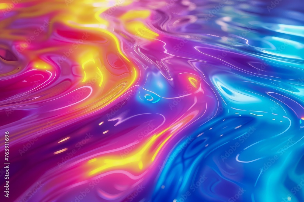 Poster vibrant multi colored abstract liquid wave background with smooth ripple effect in high resolution