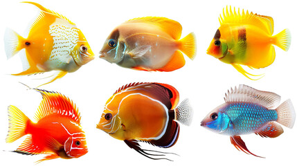 Animals popular fish pets aquarium salt water ocean sea fish banner panorama - Collection of...