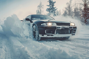Extreme Winter Drift Challenge: Car Racing on Snow