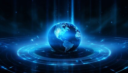 Fototapeta premium Earth hologram background. Futuristic earth background. Modern concept background.