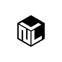 NLL letter logo design with white background in illustrator, cube logo, vector logo, modern alphabet font overlap style. calligraphy designs for logo, Poster, Invitation, etc.