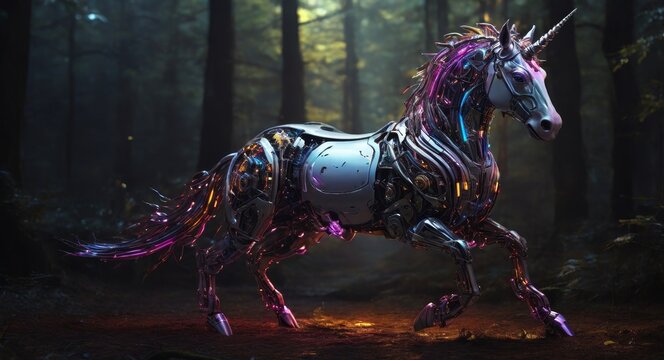 Mechanized Unicorn realistic