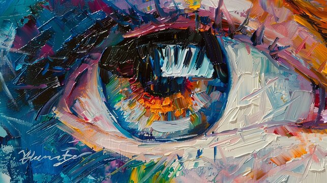 painting of the eye of the person