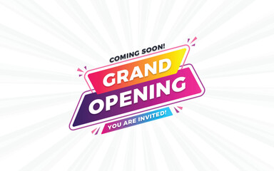 Grand opening sale poster, sale banner design template with 3d editable text effect