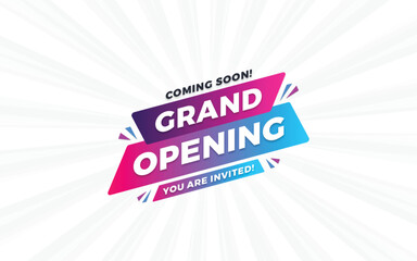 Grand opening sale poster, sale banner design template with 3d editable text effect