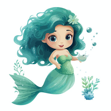Baby mermaid Clipart