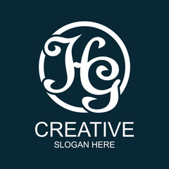 Letter hg/gh desing simple concept Premium Vectoe