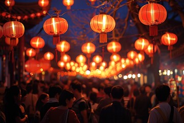 Chinese festive lanterns light up the night.