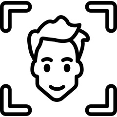 Face Scanner Vector Icon Design Illustration