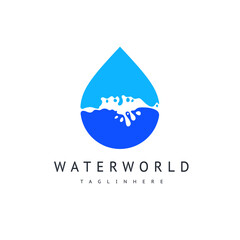 Water drop icon, can be used for logo or brand name, vector illustration. - 763919032