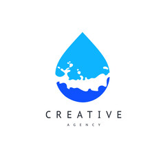 Water drop icon, can be used for logo or brand name, vector illustration. - 763919039