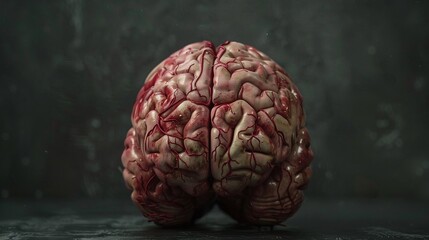 model of human brain on black background highlighting intricate anatomy