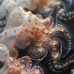 Obraz premium Micro shot of a gold and pink pastel gradient intricate. AI