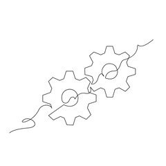 Continuous One line Setting icon Drawing Illustrations and Vectors design