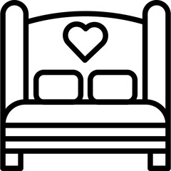 Double Bed Vector Icon Design Illustration