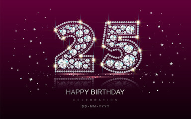 Birthday numbers anniversary 25 twenty five