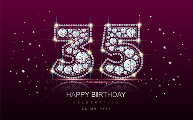 Birthday numbers anniversary 35 thirty five
