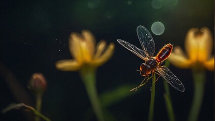Naklejka premium dragonfly on a flower
