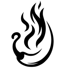 Spicy chili silhouette