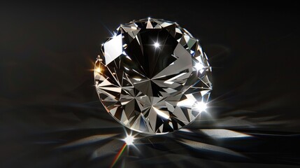 Shining , on isolated black background . Generative AI