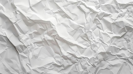 Obraz premium A sheet of white paper with crumpled edges. A photograph of white paper with crumpled edges and creases, showcasing the texture and details on sheet. Generated by artificial intelligence.