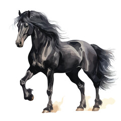 Obraz na płótnie Canvas Elegant Black Horse Clipart