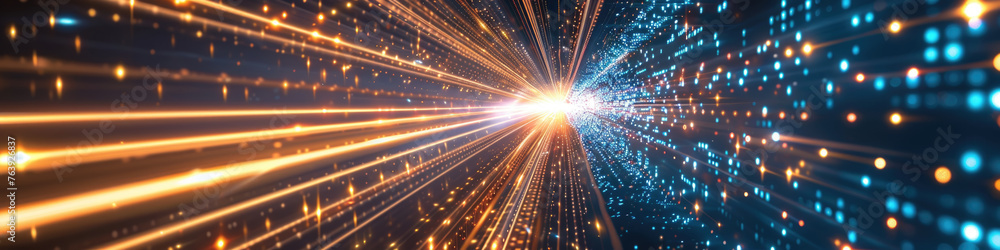 Poster bright lights and stars create a mesmerizing abstract background full of dazzling colors and pattern