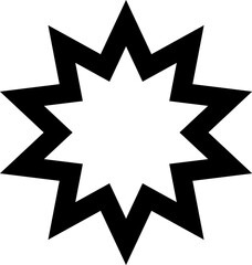 Star Bethlehem mystical religious symbol. Spiritual zodiac sign of traditional culture of worship and veneration. Simple black and white vector isolated on white background