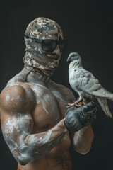 Peacemaker Soldier with a dove on his hand.