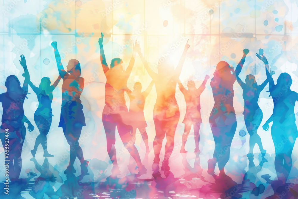 Aufkleber a diverse group of individuals standing side by side, creating a sense of unity and togetherness