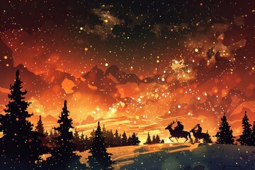Naklejka premium Merry Christmas background. Vector illustration with Christmas elements