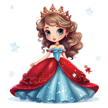 Enchanting Xmas Princess Clipart