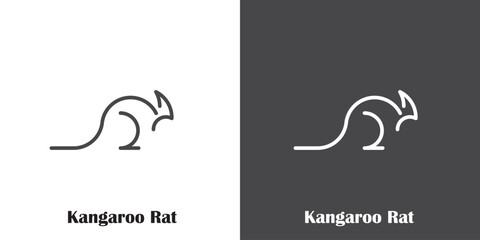 Kangaroo rat animal vector logo design,animal logo