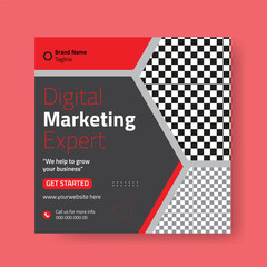 Creative Digital marketing expert social media post.