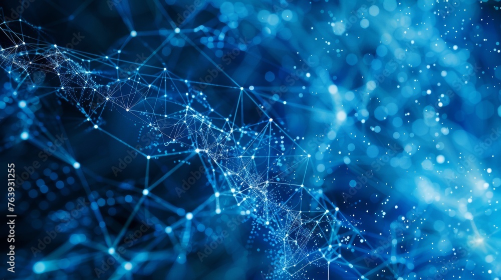 Poster digital network streamlines data wave connection in information technology system