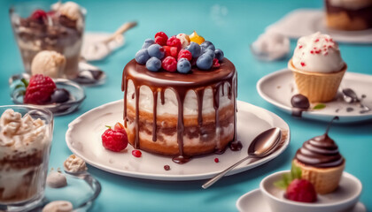 Torta gelato stile Icona Vettoriale
