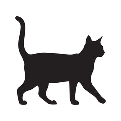 Walking Cat Silhouette vector Art Illustration