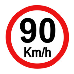 Speed limit sign 25 km h icon vector illustration