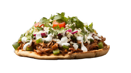 Flavorful Mexican Tostadas on transparent background