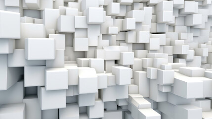 Random shifted white cube boxes 3d white cubes