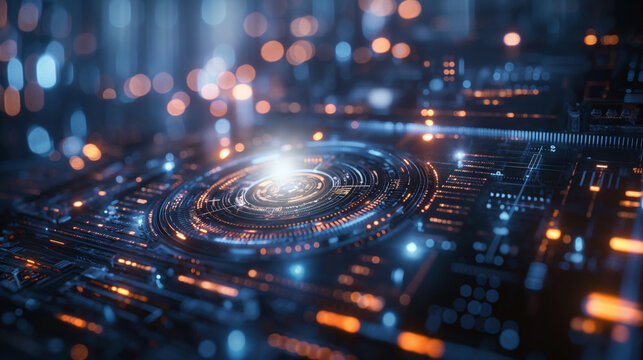 abstract background futuristic glowing circular device