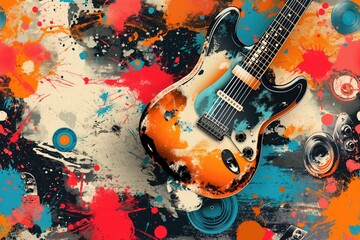Rock music background. Rock poster. Background for music festival or concert poster or flyer, design template